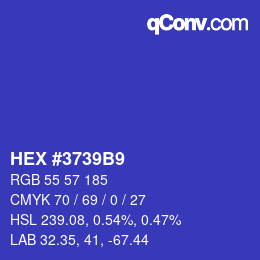 Color code: HEX #3739B9 | qconv.com