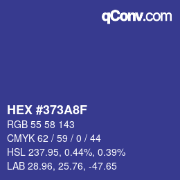 Color code: HEX #373A8F | qconv.com