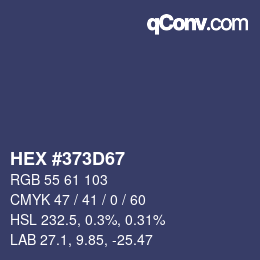 Color code: HEX #373D67 | qconv.com