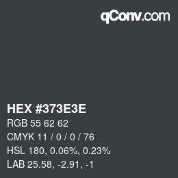 Color code: HEX #373E3E | qconv.com