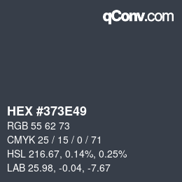 Color code: HEX #373E49 | qconv.com