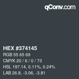 Color code: HEX #374145 | qconv.com