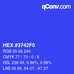 Color code: HEX #3742F0 | qconv.com