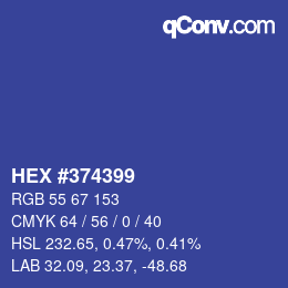 Color code: HEX #374399 | qconv.com