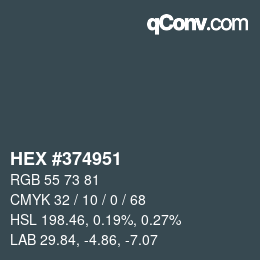 Color code: HEX #374951 | qconv.com