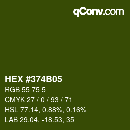 Color code: HEX #374B05 | qconv.com
