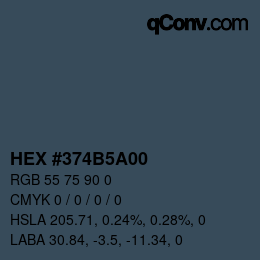 Color code: HEX #374B5A00 | qconv.com