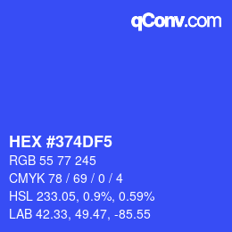 Color code: HEX #374DF5 | qconv.com