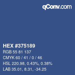 Código de color: HEX #375189 | qconv.com