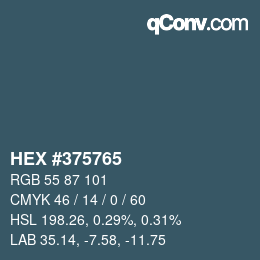 Color code: HEX #375765 | qconv.com
