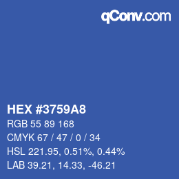 Color code: HEX #3759A8 | qconv.com