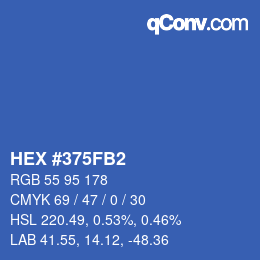 Farbcode: HEX #375FB2 | qconv.com