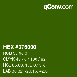 Color code: HEX #376000 | qconv.com