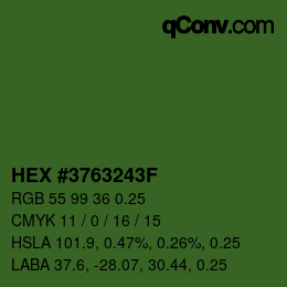 Code couleur: HEX #3763243F | qconv.com