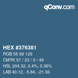 カラーコード: HEX #376381 | qconv.com