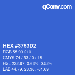 Color code: HEX #3763D2 | qconv.com