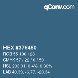 颜色代码: HEX #376480 | qconv.com