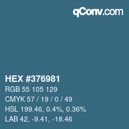 Color code: HEX #376981 | qconv.com