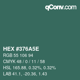 Color code: HEX #376A5E | qconv.com