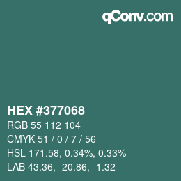 Color code: HEX #377068 | qconv.com