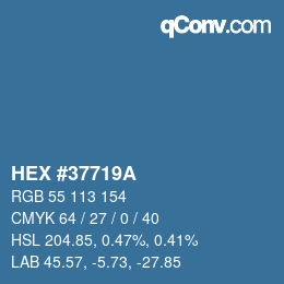 Color code: HEX #37719A | qconv.com