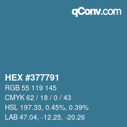 Color code: HEX #377791 | qconv.com