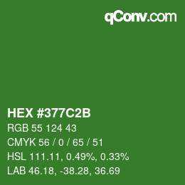 Color code: HEX #377C2B | qconv.com