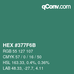 Color code: HEX #377F6B | qconv.com
