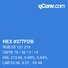 カラーコード: HEX #377FDB | qconv.com