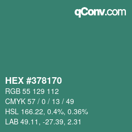 Color code: HEX #378170 | qconv.com