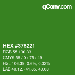 Color code: HEX #378221 | qconv.com