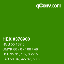 Color code: HEX #378900 | qconv.com