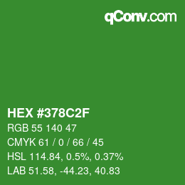 Color code: HEX #378C2F | qconv.com
