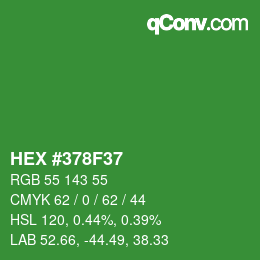 カラーコード: HEX #378F37 | qconv.com
