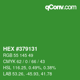 Color code: HEX #379131 | qconv.com