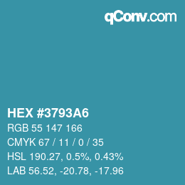 Color code: HEX #3793A6 | qconv.com