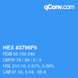 Color code: HEX #3796F6 | qconv.com