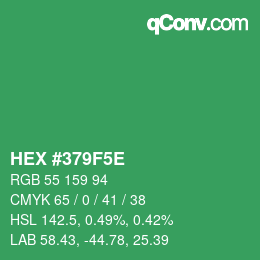 Color code: HEX #379F5E | qconv.com