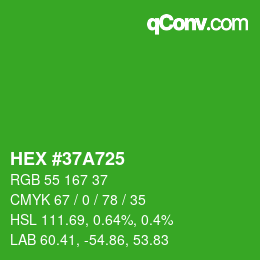 Color code: HEX #37A725 | qconv.com