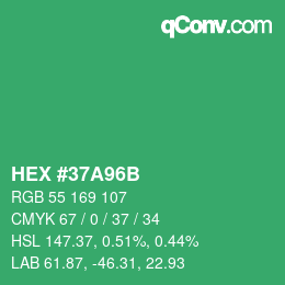 Color code: HEX #37A96B | qconv.com