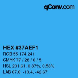 Color code: HEX #37AEF1 | qconv.com