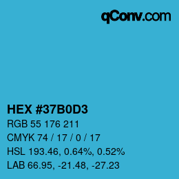 Color code: HEX #37B0D3 | qconv.com