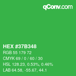 Color code: HEX #37B348 | qconv.com