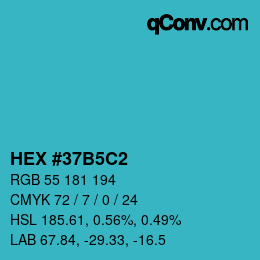 Color code: HEX #37B5C2 | qconv.com