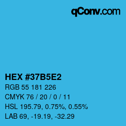 Color code: HEX #37B5E2 | qconv.com