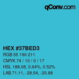 颜色代码: HEX #37BED3 | qconv.com