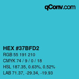 Color code: HEX #37BFD2 | qconv.com