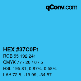 Color code: HEX #37C0F1 | qconv.com