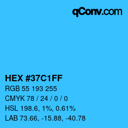 Color code: HEX #37C1FF | qconv.com