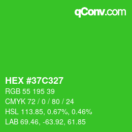 Color code: HEX #37C327 | qconv.com